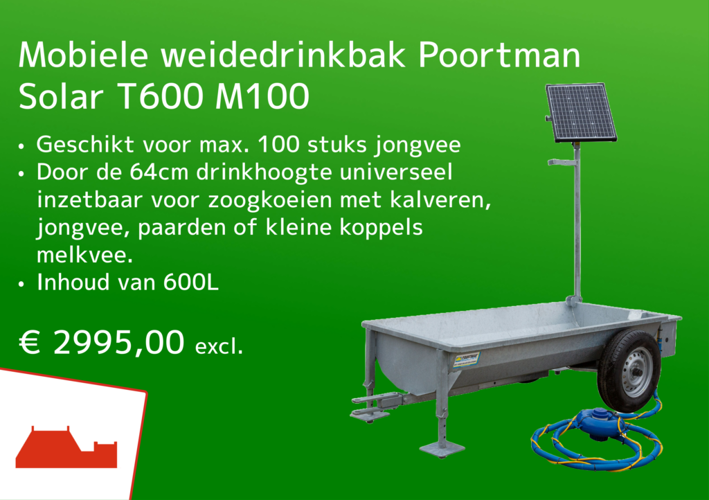 Mobiele weidedrinkbak Poortman Solar T600 M100
