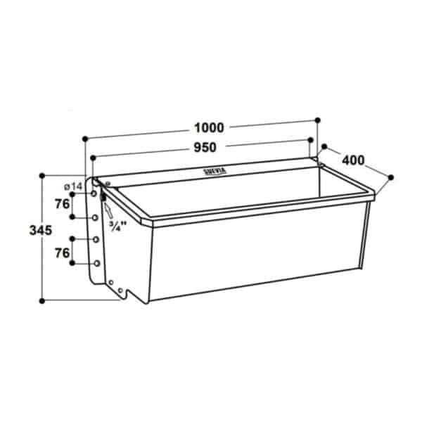 Suevia Compact drinkbak model 6150 | 100 cm - Afbeelding 4